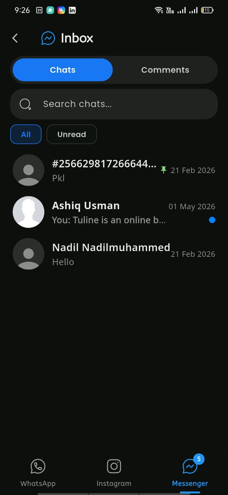 Messenger chat list