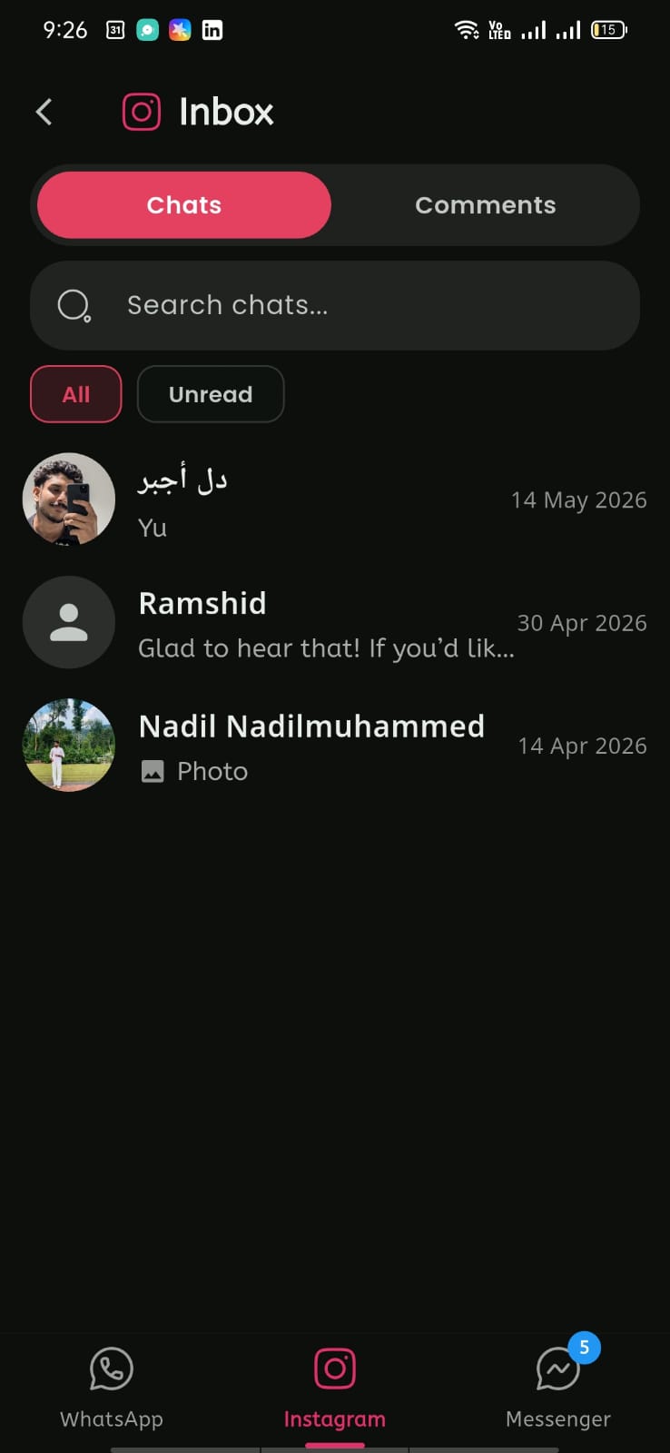 Instagram chat list