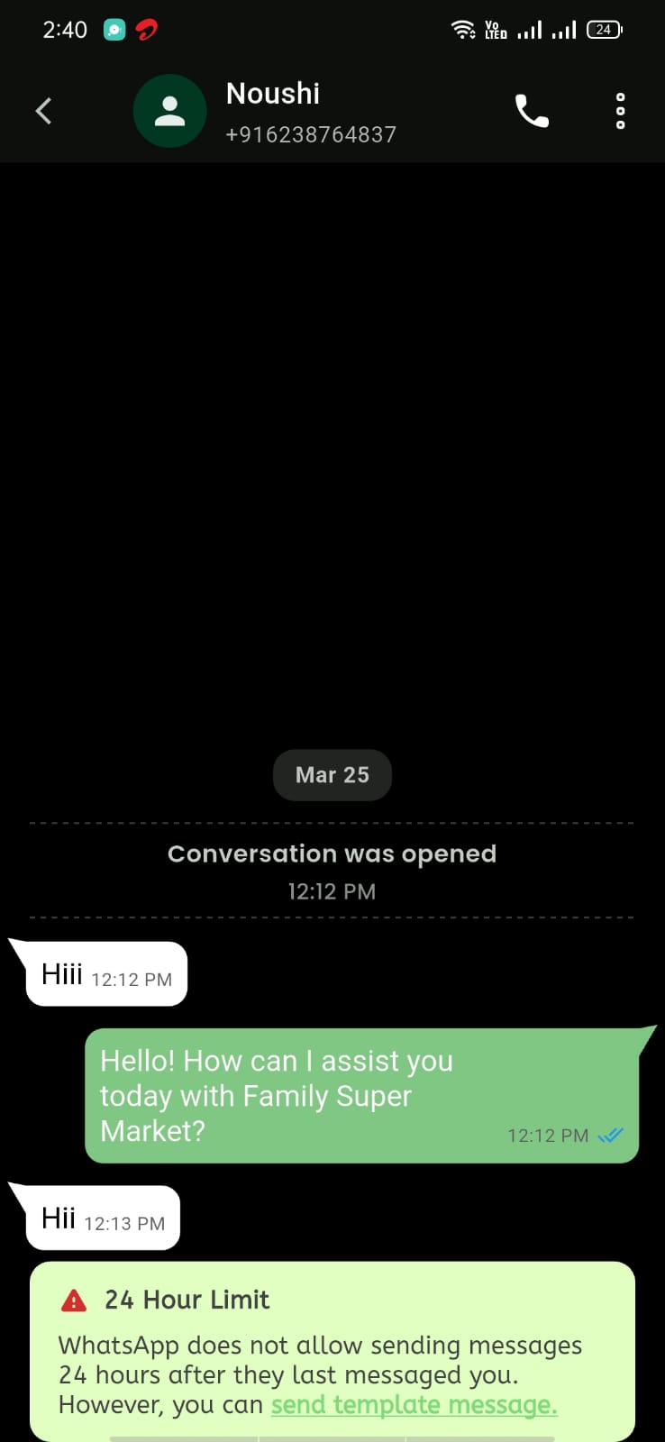 WhatsApp 24-hour limit alert